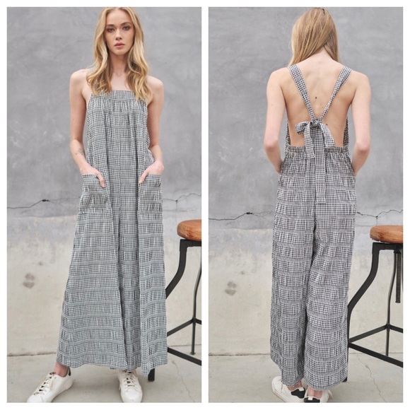 Fabulous Plaid Wide-Leg Jumpsuit - Picture 3 of 4